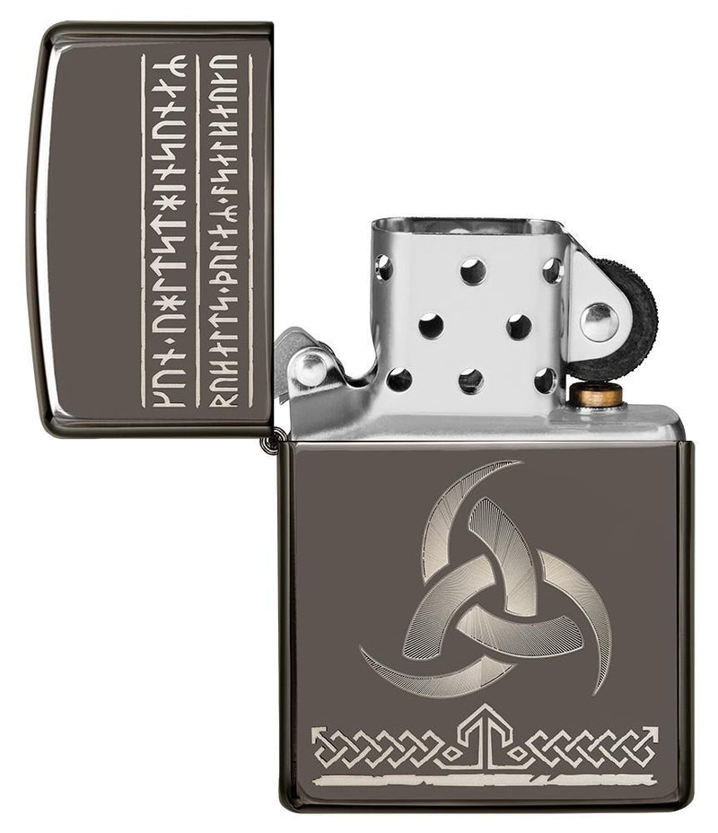Zippo Odin Design Lighter Black Ice All Metal Construction Dimensions: 1.44" x 2.25" 17235 -Zippo - Survivor Hand Precision Knives & Outdoor Gear Store