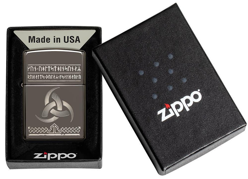 Zippo Odin Design Lighter Black Ice All Metal Construction Dimensions: 1.44" x 2.25" 17235 -Zippo - Survivor Hand Precision Knives & Outdoor Gear Store