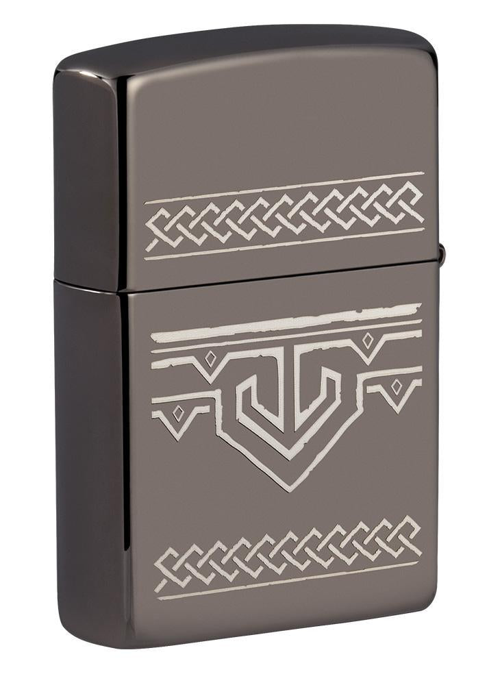 Zippo Odin Design Lighter Black Ice All Metal Construction Dimensions: 1.44" x 2.25" 17235 -Zippo - Survivor Hand Precision Knives & Outdoor Gear Store