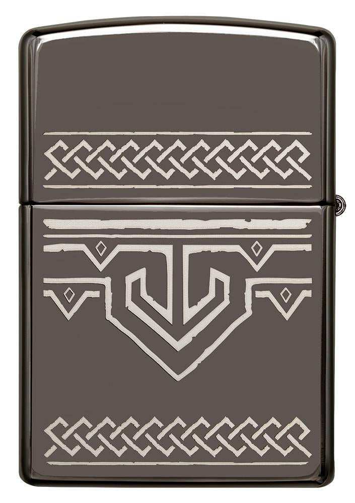 Zippo Odin Design Lighter Black Ice All Metal Construction Dimensions: 1.44" x 2.25" 17235 -Zippo - Survivor Hand Precision Knives & Outdoor Gear Store