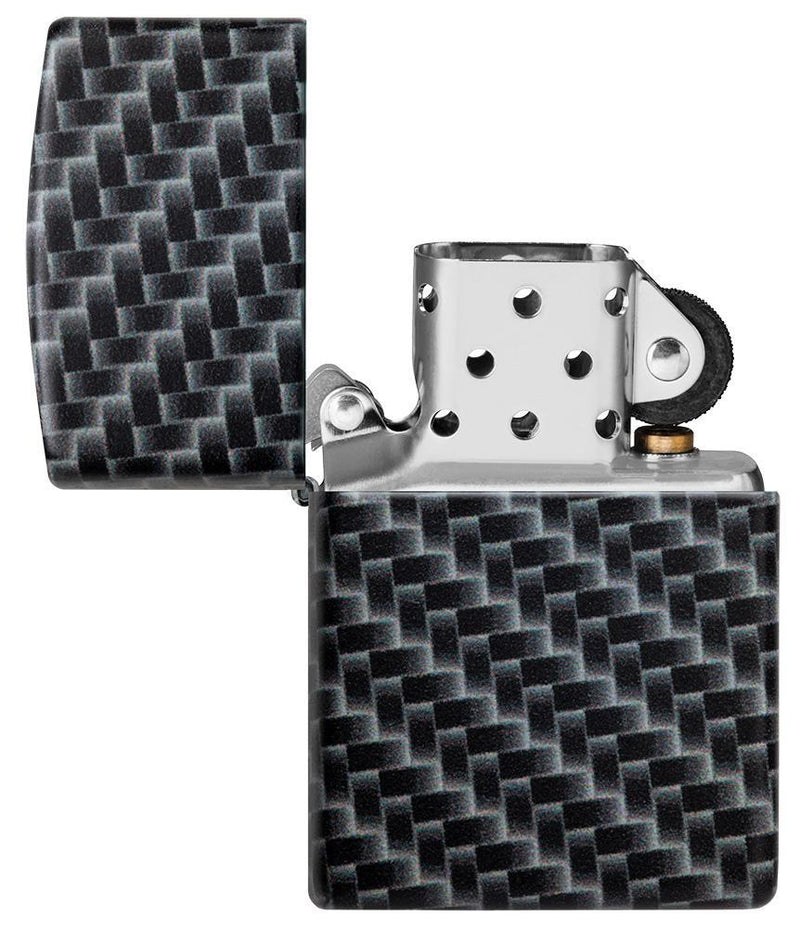 Zippo Carbon Fiber Design Lighter 540 Color Process All Metal Dimensions: 1.44" x 2.25" 17498 -Zippo - Survivor Hand Precision Knives & Outdoor Gear Store