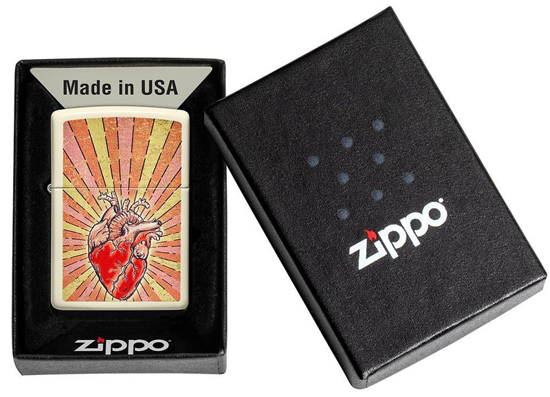 Zippo Lighter Heart Design Feature Windproof All Metal Construction 19842 -Zippo - Survivor Hand Precision Knives & Outdoor Gear Store