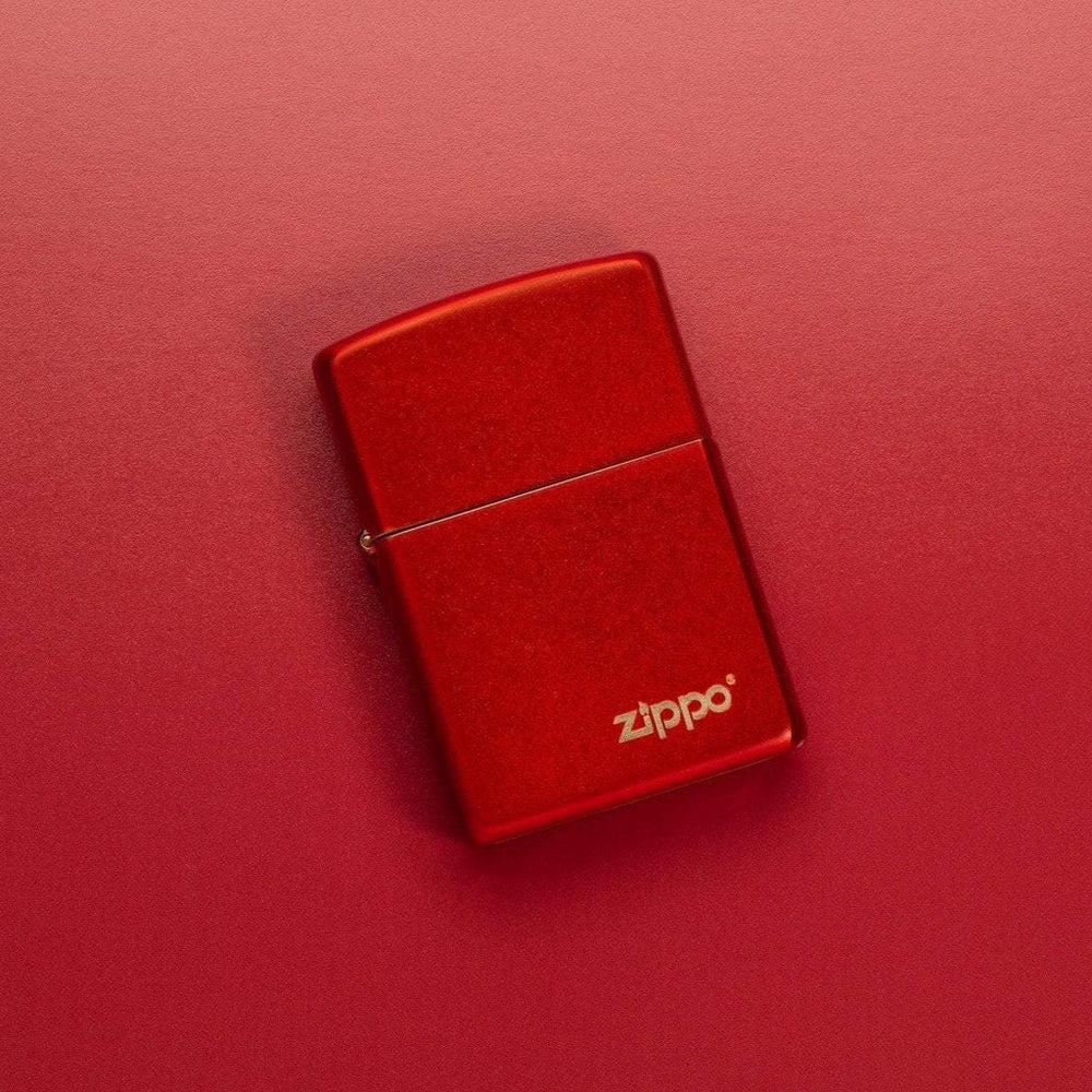 Zippo Lighter Metallic Red Logo Feature Windproof All Metal