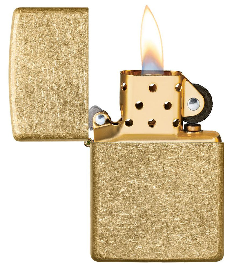 Zippo Lighter Classic Tumbled Brass Feature Windproof All Metal Construction -Zippo - Survivor Hand Precision Knives & Outdoor Gear Store