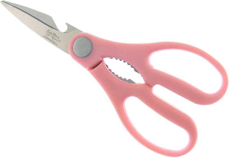 Hen & Rooster Kitchen Shears 2.88" Stainless Blades Pink Synthetic Handle I040 -Hen & Rooster - Survivor Hand Precision Knives & Outdoor Gear Store