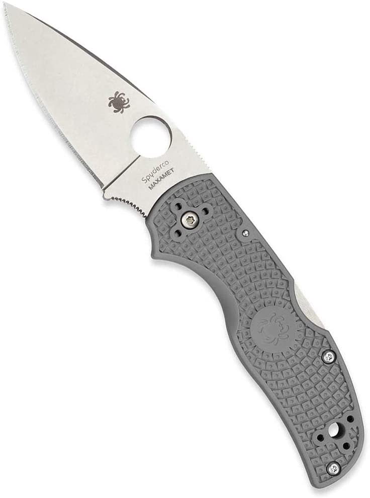 Spyderco Native 5 Maxamet 3" Micro Melt Maxamet Steel Blade Gray FRN Handle 41PGY5 -Spyderco - Survivor Hand Precision Knives & Outdoor Gear Store