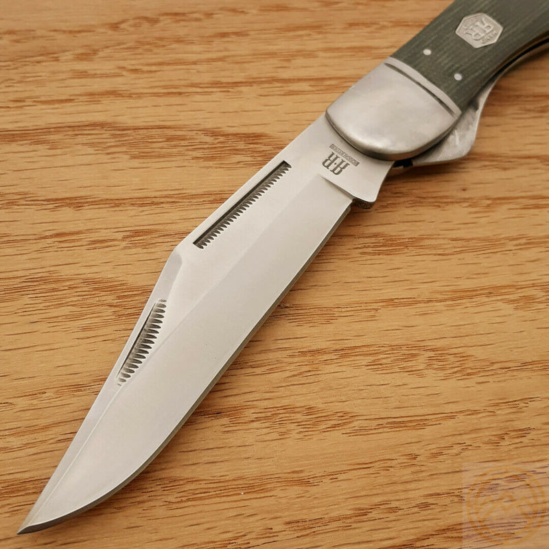 Rough Ryder Hunter Folding Knife Stainless Steel Blade Green Micarta Handle 1994 -Rough Ryder - Survivor Hand Precision Knives & Outdoor Gear Store