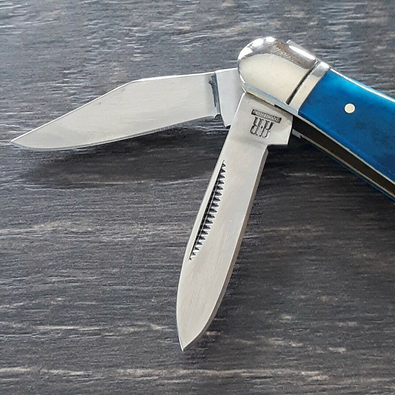 Rough Ryder Whittler Pocket Knife 440 Stainless Razor Blades Blue Bone Handle 1948 -Rough Ryder - Survivor Hand Precision Knives & Outdoor Gear Store