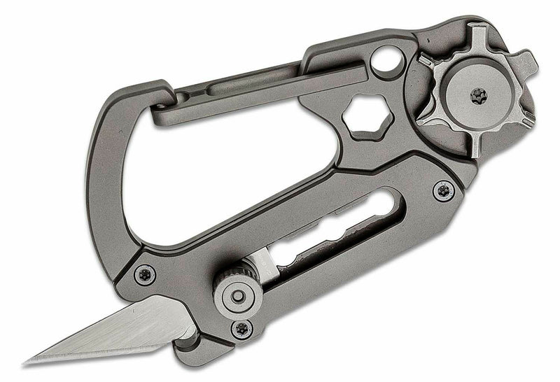 Civivi Polymorph Carabiner Keychain Multi Tool Gray Titanium Utility Plain Blade 200451 -Civivi - Survivor Hand Precision Knives & Outdoor Gear Store