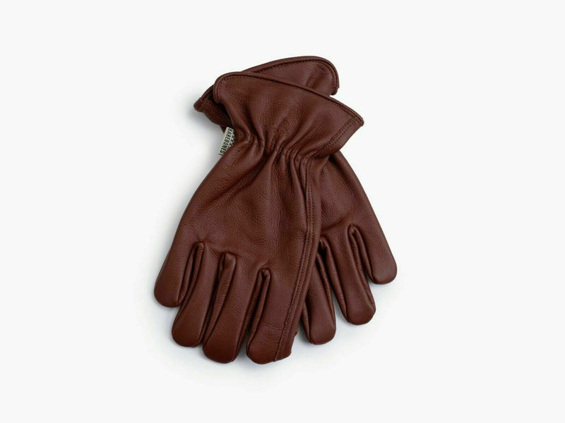 Barebones Living Classic Work Glove Cognac S/M Shirred Elastic Back Color Cognac E034 -Barebones Living - Survivor Hand Precision Knives & Outdoor Gear Store