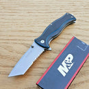 Smith & Wesson A/O Folding Knife 3.13" Part Serrated 8Cr13MoV Steel Blade G10 Handle 1122581 -Smith & Wesson - Survivor Hand Precision Knives & Outdoor Gear Store