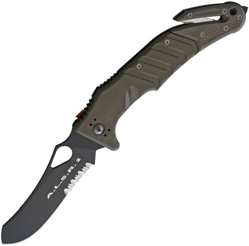 FOX ALSR2 Linerlock Folding Knife 3.75" Partially Serrated N690 Steel Blade Brown FRN Handle 447COD -Fox - Survivor Hand Precision Knives & Outdoor Gear Store