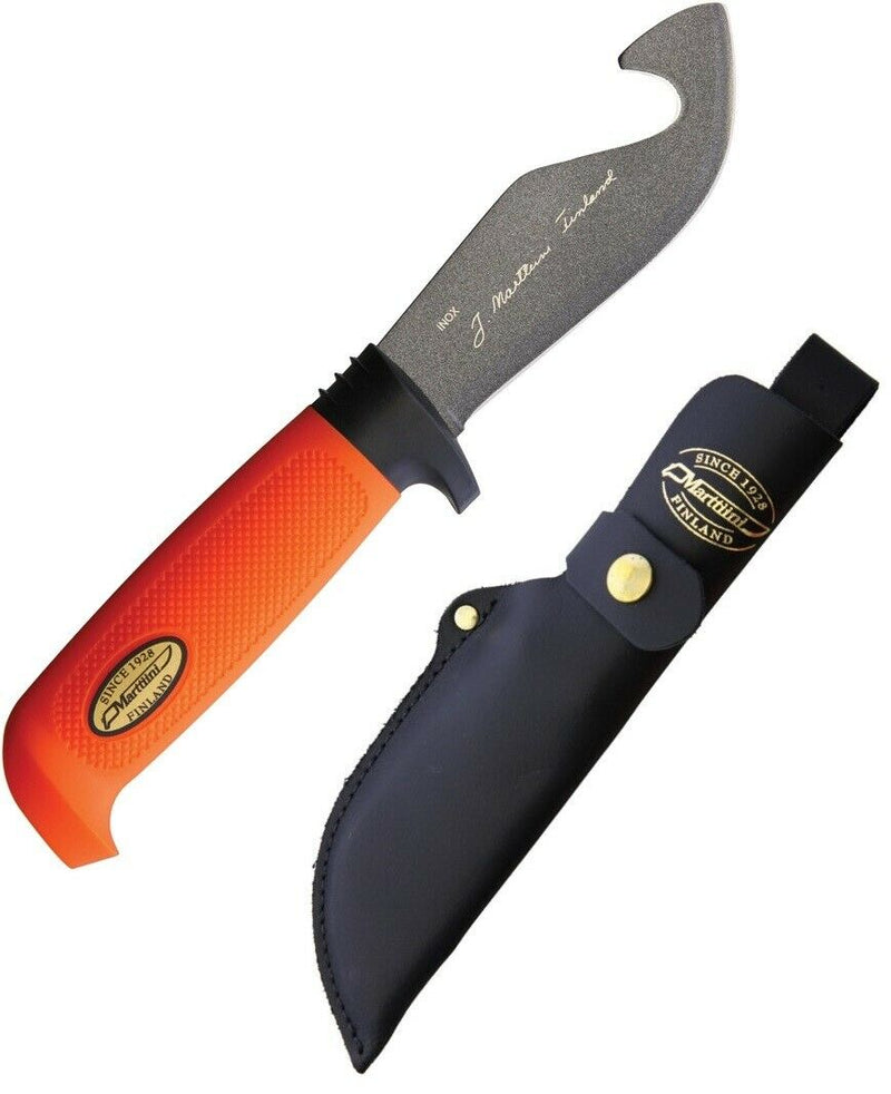 Marttiini Martef Fixed Knife 4.25" Stainless Guthook Blade Orange Rubber Handle 378024T -Marttiini - Survivor Hand Precision Knives & Outdoor Gear Store