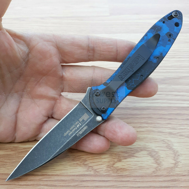 Kershaw Leek Folding Knife 3" Stainless Steel Blade Digital Camo Aluminum Handle 1660DBLU -Kershaw - Survivor Hand Precision Knives & Outdoor Gear Store