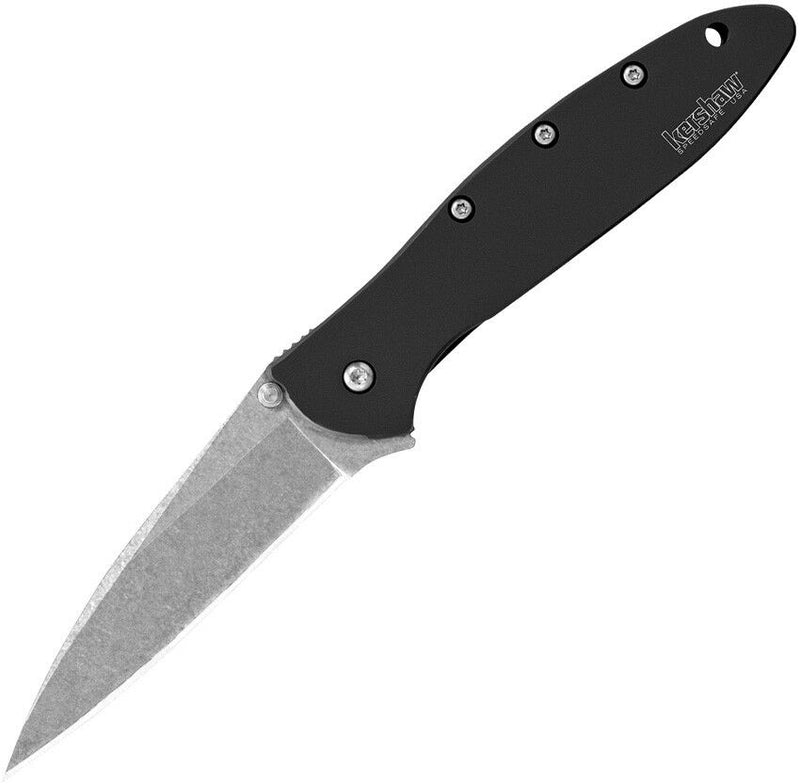 Kershaw Leek Linerlock Folding Knife 3" 14C28N Steel Blade Black Aluminum Handle 1660SWBLK -Kershaw - Survivor Hand Precision Knives & Outdoor Gear Store