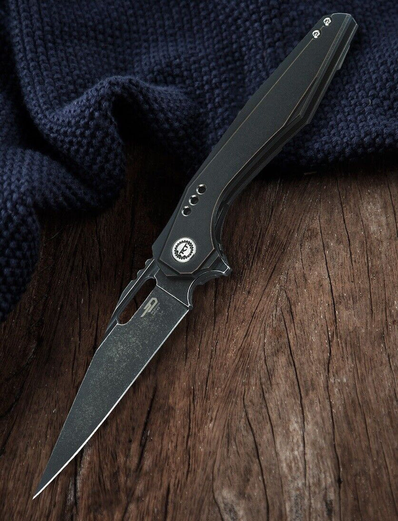 Bestech Knives Malware Framelock Folding Knife 3.75" S35VN Steel Blade Black Titanium Handle 1902B -Bestech Knives - Survivor Hand Precision Knives & Outdoor Gear Store