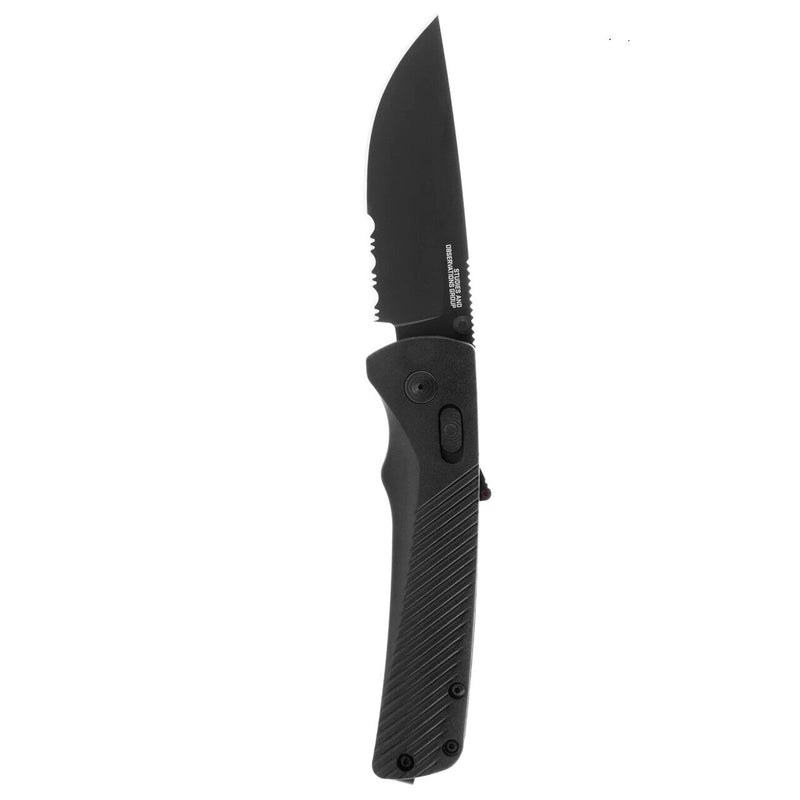 SOG Flash MK3 AT-XR Lock A/O Folding Knife 3.38" Part Serrated D2 Tool Steel Drop Point Blade Black GRN Handle 11180257 -SOG - Survivor Hand Precision Knives & Outdoor Gear Store