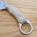 LionSTEEL H1 Skinner Fixed Knife 2.95" M390 Steel Blade Natural Canvas Handle H1CVN -LionSTEEL - Survivor Hand Precision Knives & Outdoor Gear Store