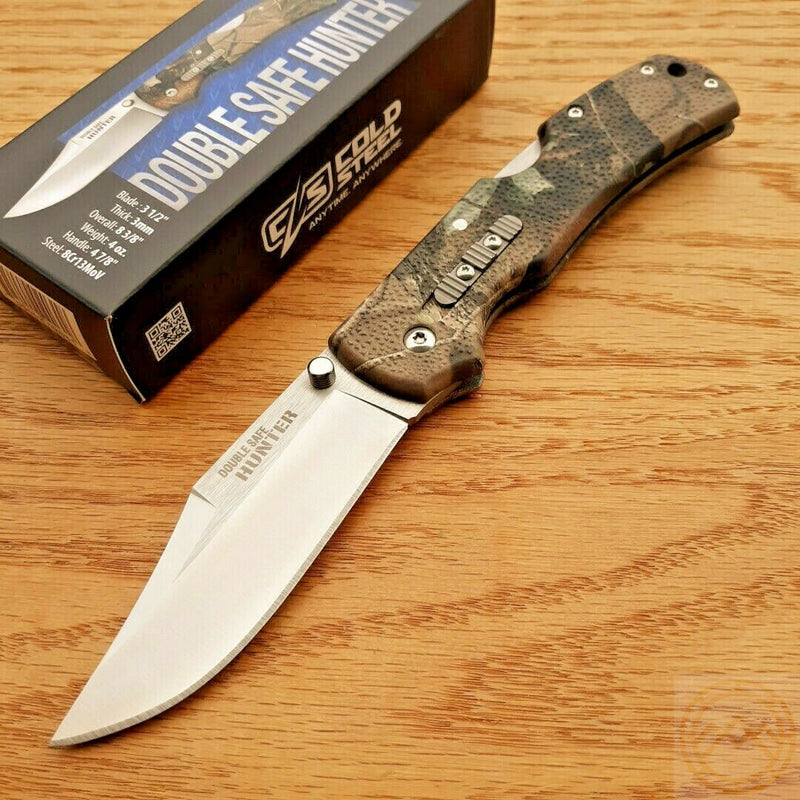 Cold Steel Double Safe Folding Knife 3.5" 8Cr13MoV Steel Blade Camo GFN Handle 23JE -Cold Steel - Survivor Hand Precision Knives & Outdoor Gear Store