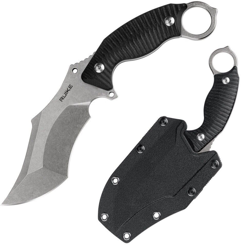 RUIKE F181 Fixed Knife 4.5" 14C28N Sandvik Steel Full Tang Blade Black G10 Handle 181B -RUIKE - Survivor Hand Precision Knives & Outdoor Gear Store