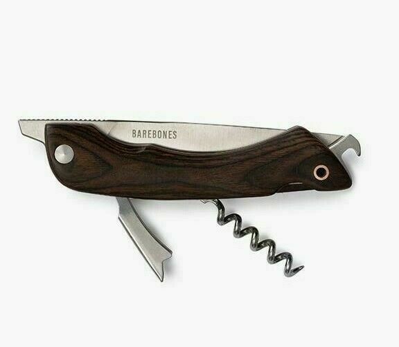 Barebones Living Picnic Multitool Folding Knife Stainless Steel Blade Wood Handle E363 -Barebones Living - Survivor Hand Precision Knives & Outdoor Gear Store