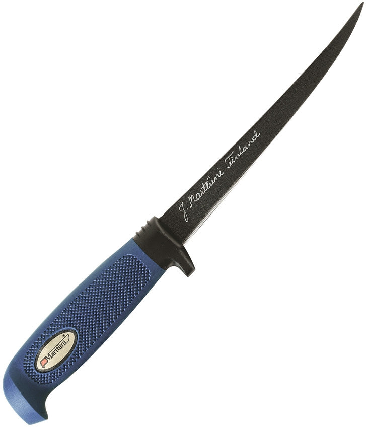 Marttiini Martef Fixed Knife 6" Stainless Fillet Blade Blue Textured Rubber Handle 826017T -Marttiini - Survivor Hand Precision Knives & Outdoor Gear Store