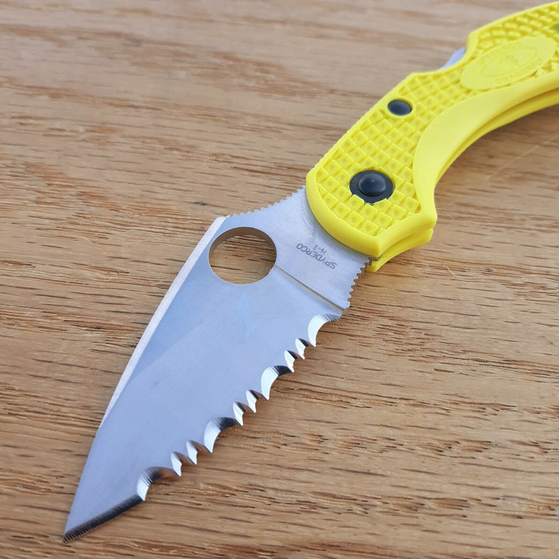 Spyderco Dragonfly 2 Salt Folding Knife 2.37" H1 Steel Leaf Blade Yellow FRN Handle 28SYL2 -Spyderco - Survivor Hand Precision Knives & Outdoor Gear Store