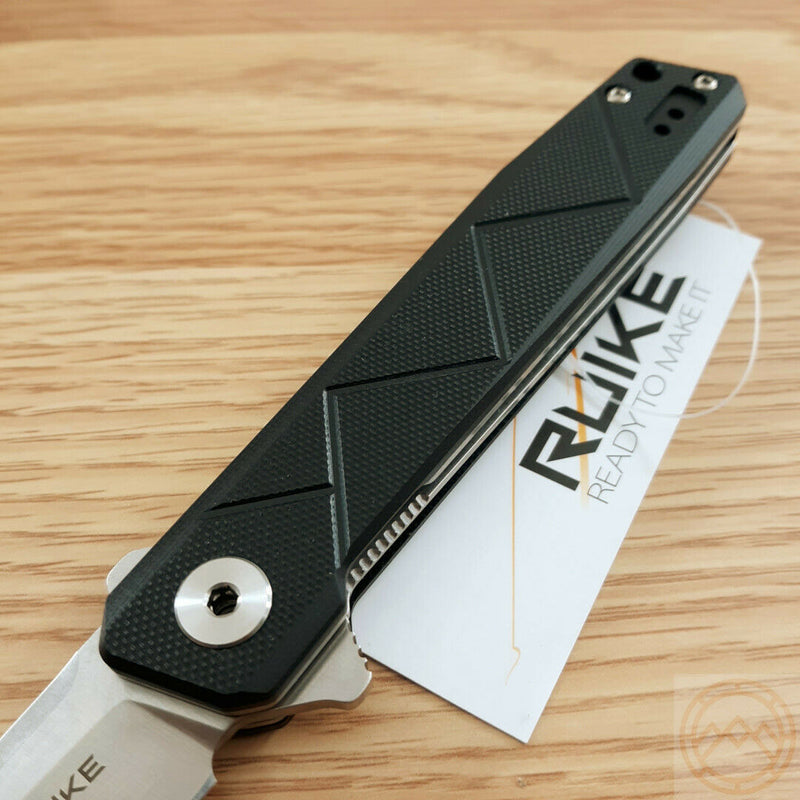 RUIKE P127 Linerlock Folding Knife 3.75" Sandvik 14C28N Steel Blade Black G10 Handle P127B -RUIKE - Survivor Hand Precision Knives & Outdoor Gear Store