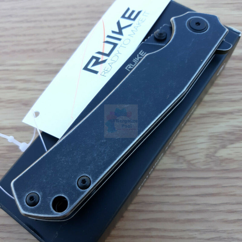 RUIKE P801 Framelock Folding Knife 3.5" 14C28N Sandvik Steel Blade Black Stainless Handle P801SB -RUIKE - Survivor Hand Precision Knives & Outdoor Gear Store