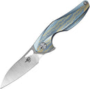 Bestech Knives The Reticulan Folding Knife 2" CPM S35VN Steel Blade Blue/Gold Titanium Handle 1810F -Bestech Knives - Survivor Hand Precision Knives & Outdoor Gear Store