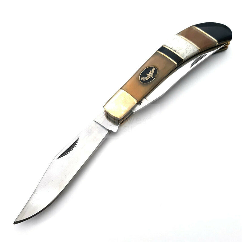 Frost Cutlery Saddlehorn Pocket Knife Stainless Blades Buffalo Horn/Bone Handle C528SBH -Frost Cutlery - Survivor Hand Precision Knives & Outdoor Gear Store