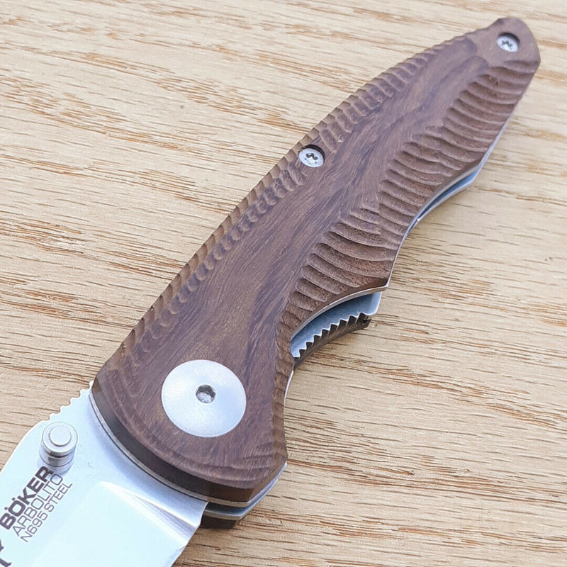 Boker Arbolito Gemini Folding Knife 3.5" Bohler N695 Steel Blade Guayacan Wood Handle 01BA001G -Boker - Survivor Hand Precision Knives & Outdoor Gear Store