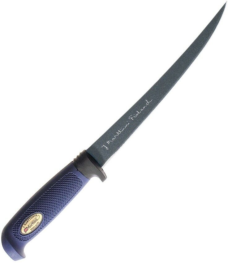 Marttiini Martef Fixed Knife 7.5" Stainless Fillet Blade Blue Textured Rubber Handle 836014T -Marttiini - Survivor Hand Precision Knives & Outdoor Gear Store