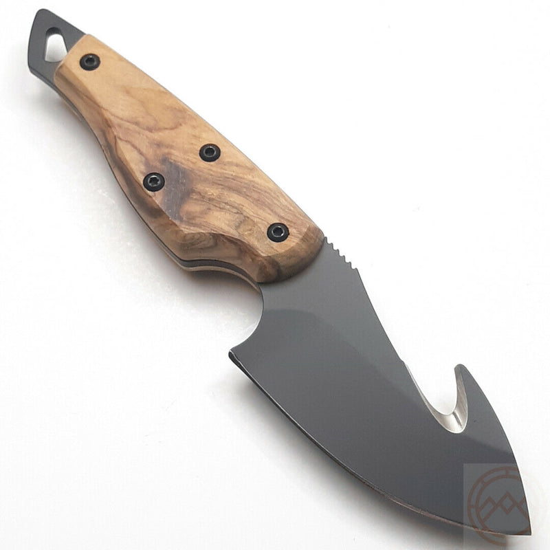 Fox European Hunter Fixed Knife 3.25" Bohler N690 Steel Guthook Blade Olive Wood Handle 1505OL -Fox - Survivor Hand Precision Knives & Outdoor Gear Store