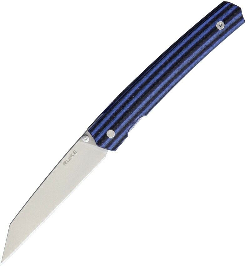 RUIKE P865 Linerlock Folding Knife 3.5" Satin Finish 14C28N Sandvik Steel Blade Black/Blue G10 Handle P865Q -RUIKE - Survivor Hand Precision Knives & Outdoor Gear Store