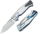 Bestech Knives HORUS Framelock Folding Knife 3.5" S35VN Steel Blade Blue/Silver Titanium Handle 1901D -Bestech Knives - Survivor Hand Precision Knives & Outdoor Gear Store