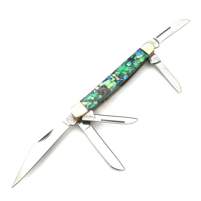 Frost Cutlery Kentucky Congress Pocket Knife Stainless Blades Salt Water Abalone Handle 117SAB -Frost Cutlery - Survivor Hand Precision Knives & Outdoor Gear Store