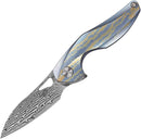 Bestech Knives The Reticulan Folding Knife 2" Damascus Steel Blade Blue/Gold Titanium Handle 1810L -Bestech Knives - Survivor Hand Precision Knives & Outdoor Gear Store