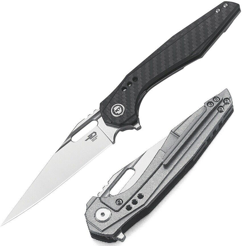 Bestech Knives Malware Folding Knife 3.88" S35VN Steel Blade Black Titanium/Carbon Fiber Handle 1902C -Bestech Knives - Survivor Hand Precision Knives & Outdoor Gear Store