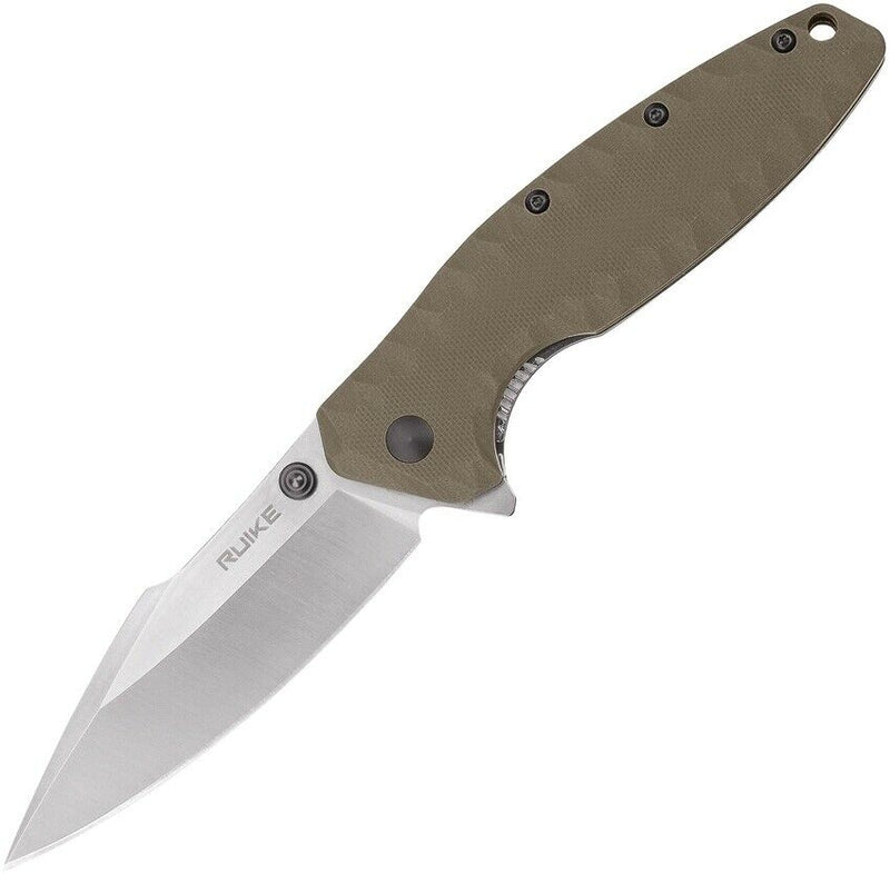 RUIKE P843 Linerlock Folding Knife 3.75" Sandvik 14C28N Steel Blade Tan G10 Handle P843W -RUIKE - Survivor Hand Precision Knives & Outdoor Gear Store