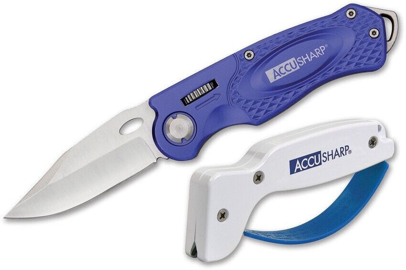 AccuSharp Wheel Lock/Sharpener Combo Folding Knife 2.5" Stainless Blade Aluminum 041C -AccuSharp - Survivor Hand Precision Knives & Outdoor Gear Store