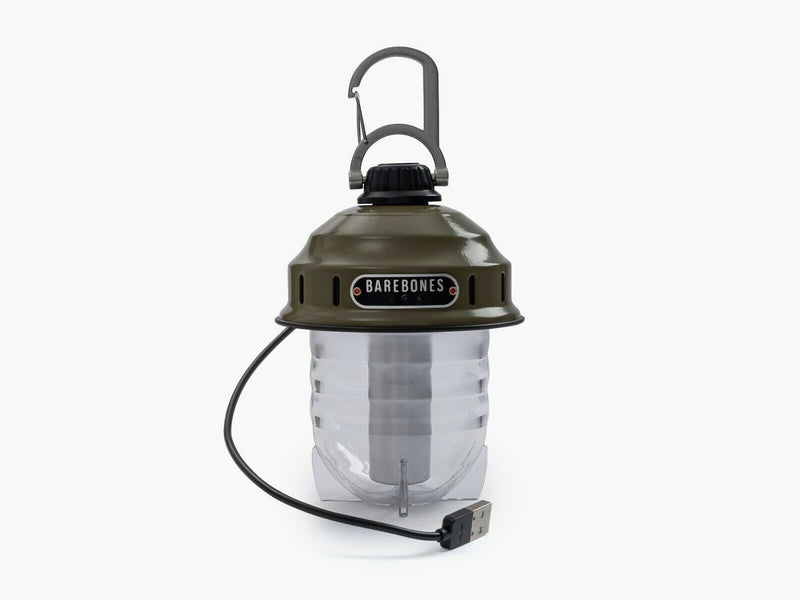 Barebones Living Beacon Hanging Lantern OD 3.75" x 5" Rechargeable Stamped Steel Construction RE233 -Barebones Living - Survivor Hand Precision Knives & Outdoor Gear Store