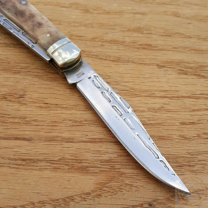 Rough Ryder Heavy Trapper Pocket Knife Carbon Steel Blades Smooth Bone Handle 1976 -Rough Ryder - Survivor Hand Precision Knives & Outdoor Gear Store