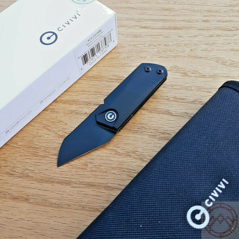 Civivi Ki-V Slip Joint Folding Knife 1.5" 9Cr18MoV Steel Blade Black G10 Handle 2108B -Civivi - Survivor Hand Precision Knives & Outdoor Gear Store