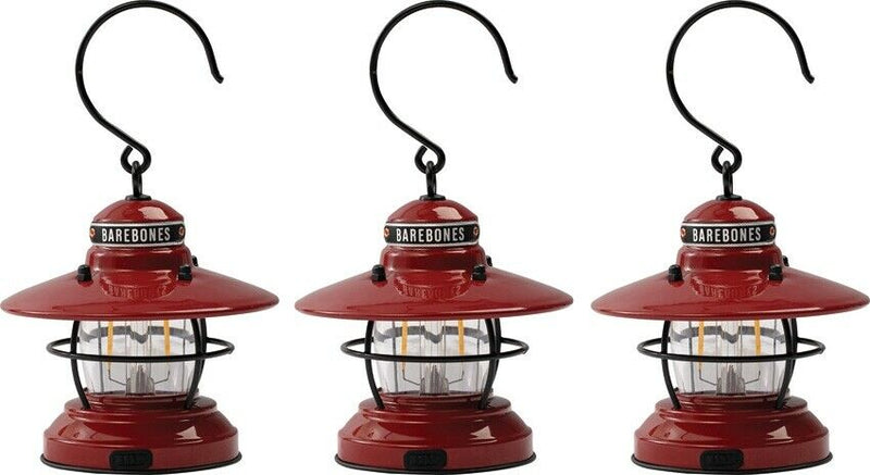 Barebones Living Edison Mini Lantern Red 3pk Powder Coated Steel Construction RE277 -Barebones Living - Survivor Hand Precision Knives & Outdoor Gear Store