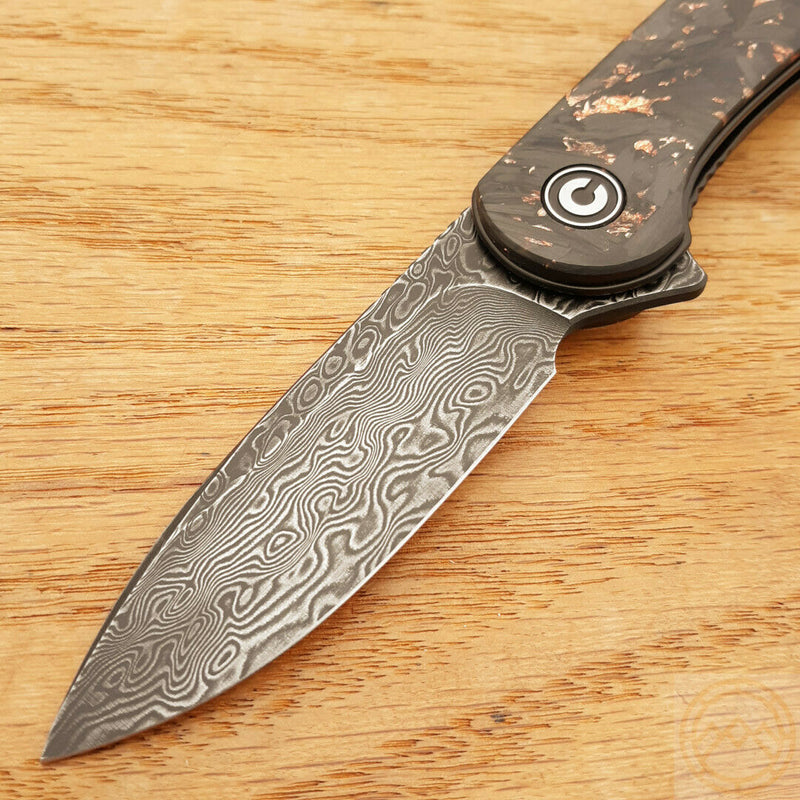 Civivi Elementum Folding Knife 2.96" Damascus Steel Blade Carbon Fiber Handle 907CDS3 -Civivi - Survivor Hand Precision Knives & Outdoor Gear Store