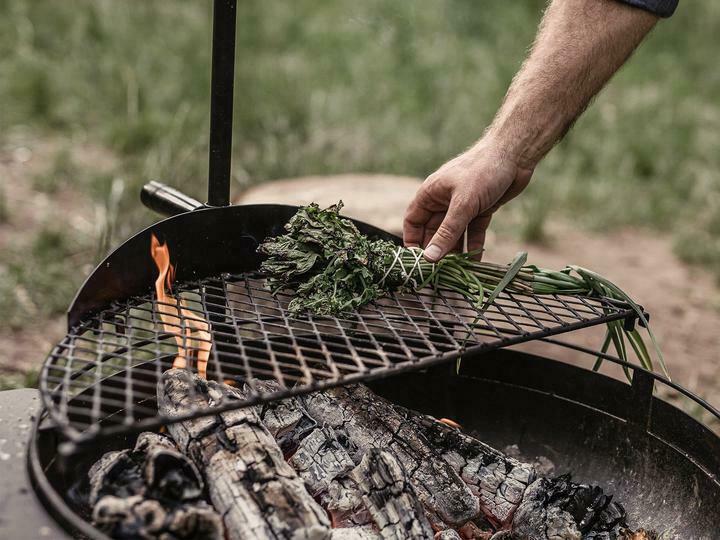 Barebones Living Cowboy Fire Pit Grill Grate 30" x 20.5" x 3.5" Black Steel Construction RE452 -Barebones Living - Survivor Hand Precision Knives & Outdoor Gear Store