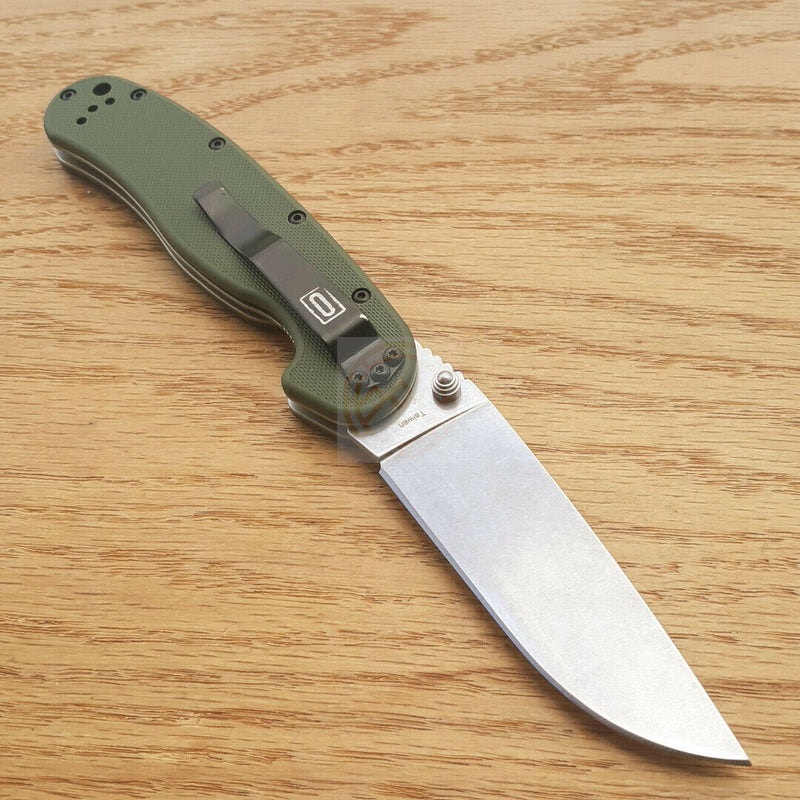 Ontario RAT I Linerlock Folding Knife 3.5" AUS-8 Steel Blade Green Nylon Handle 8874TC -Ontario - Survivor Hand Precision Knives & Outdoor Gear Store