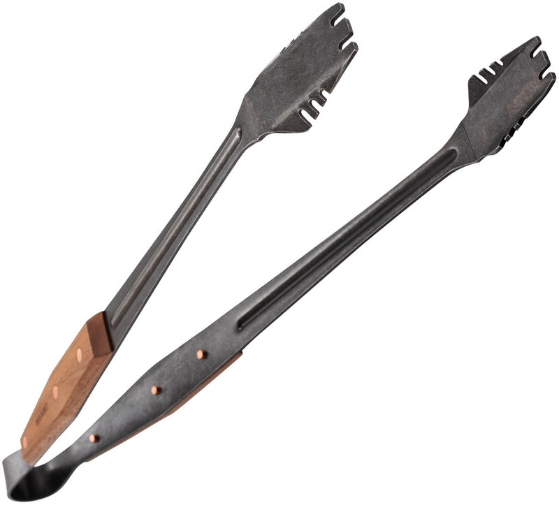 Barebones Living Cowboy Grill Tongs Blackened Stainless Construction Walnut Handle RE462 -Barebones Living - Survivor Hand Precision Knives & Outdoor Gear Store