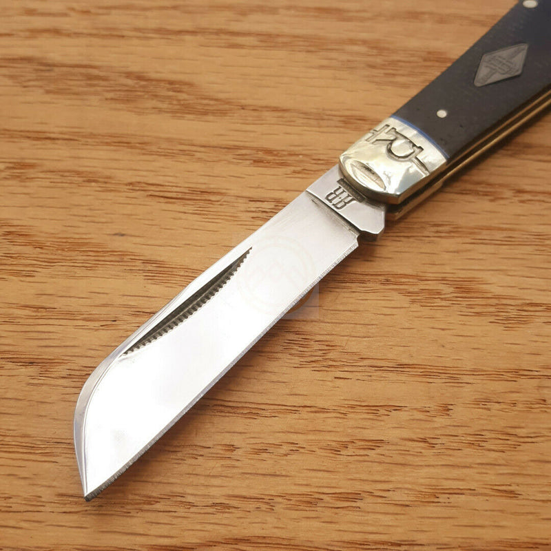 Rough Ryder Half Hawk Folding Knife Carbon Steel Blade Black Micarta Handle 2213 -Rough Ryder - Survivor Hand Precision Knives & Outdoor Gear Store